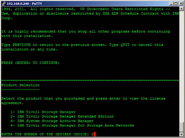 TSM Server installation Steps